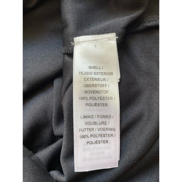 Aidan Mattox Dress Size 4 Flutter Sleeve Black Mini Sequin Beaded a28 - Picture 6 of 8